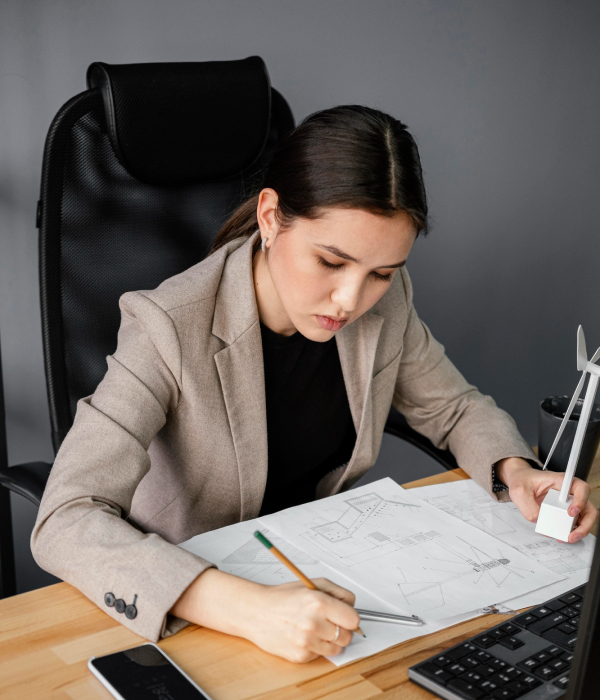 Close-up of hands reviewing financial documents and transfer pricing reports with a pen and calculator on a desk.